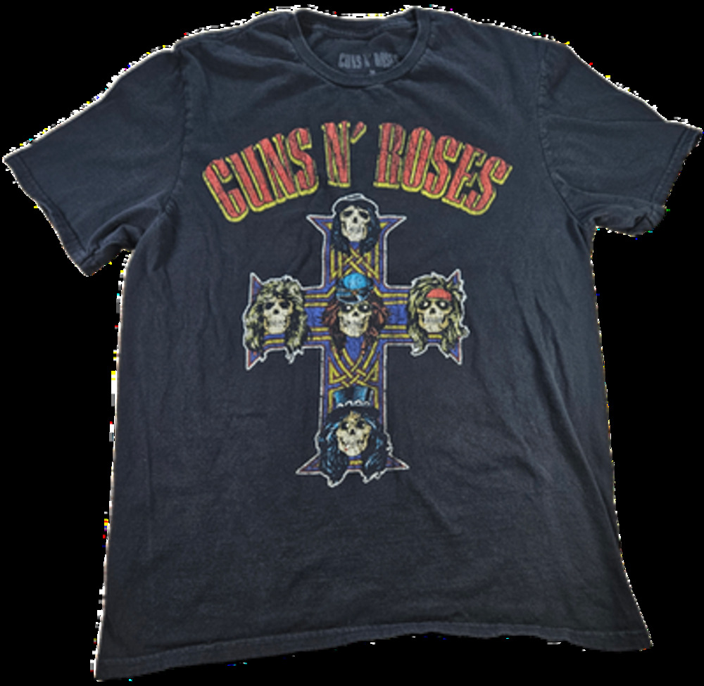 GUNS N' ROSES T-Shirt Men's Black M 100% Cotton Band Rock Music Graphic Tee